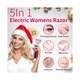Epilator electric pentru femei 5 in 1, trimmer bikini, utilizare umeda si uscata, fara durere, incarcare USB, portabil