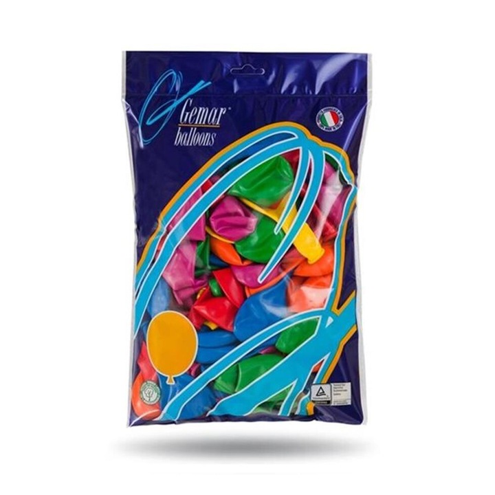 Комплект от 50 пастелни балона, Godan, многоцветни, 25 см