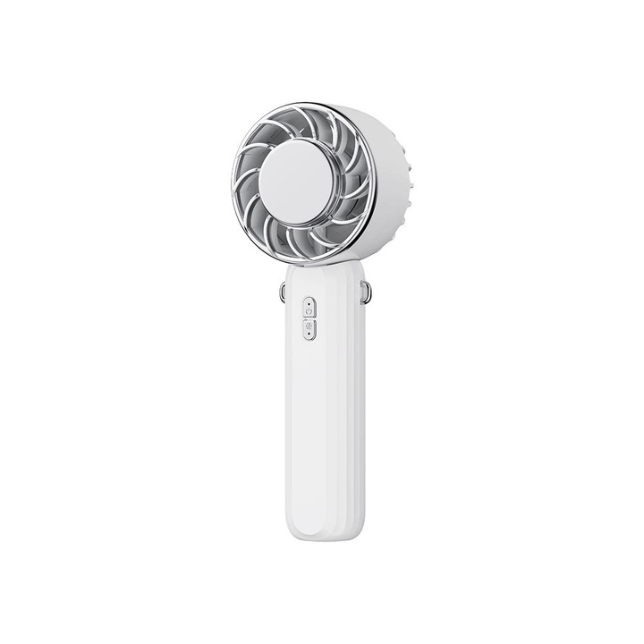 Hordozható ventilátor, USB Mini hordozható összecsukható akasztós nyakú kis ventilátor, fehér