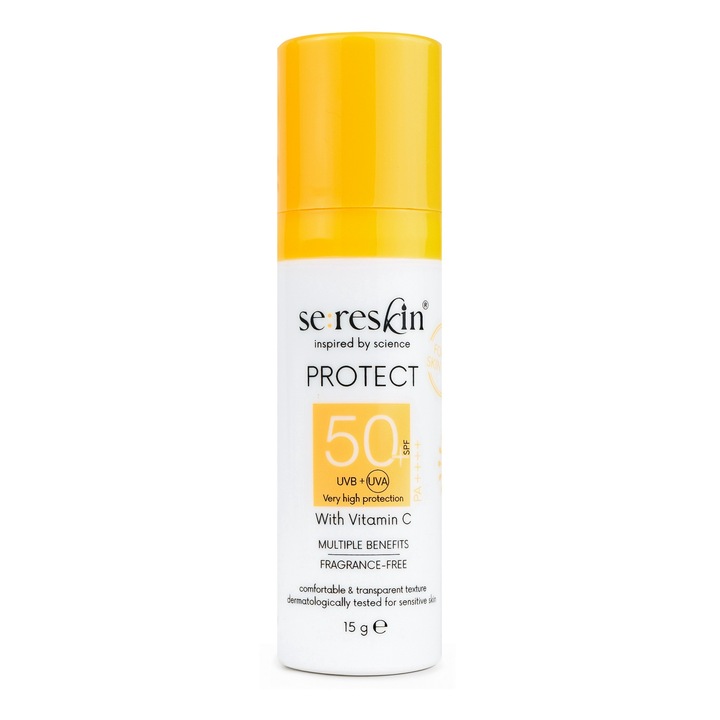 Mini Crema PROTECT SPF50+ cu vitamina C, protectie foarte ridicata