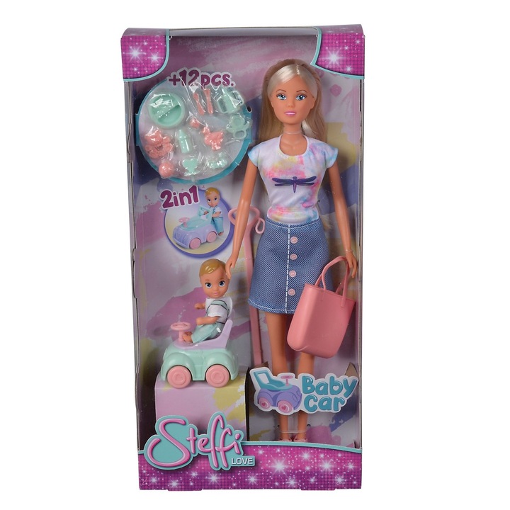 Steffi baba sétálóval és babával