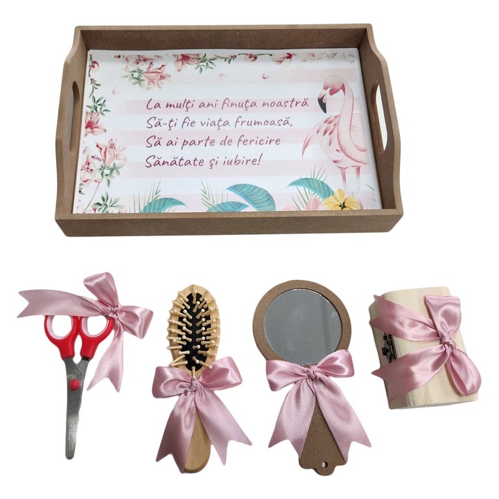 Tavita mot fetite, set 5 piese, Flamingo