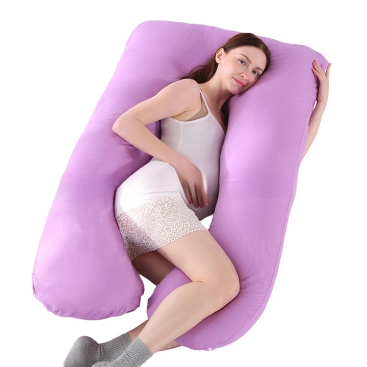 Perna gravide, reglabila, detasabila, bumbac si fleece, U-shape, 15x20cm