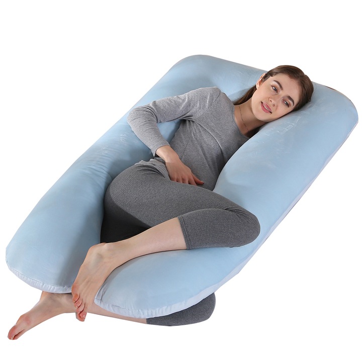 Perna gravide, reglabila, detasabila, bumbac si fleece, U-shape, 15.1x20cm