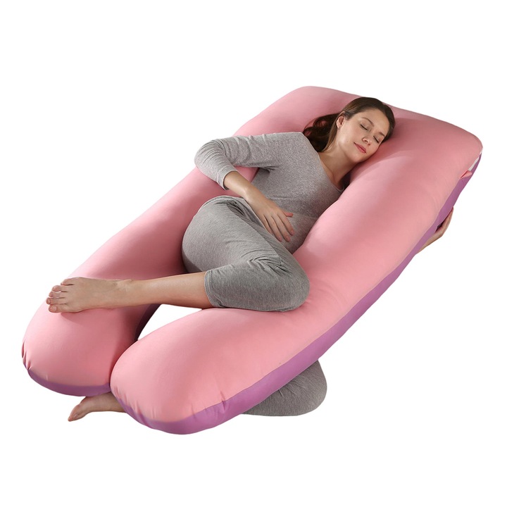 Perna gravide, reglabila, detasabila, U-shape, bumbac-cristal fleece, 15x20cm