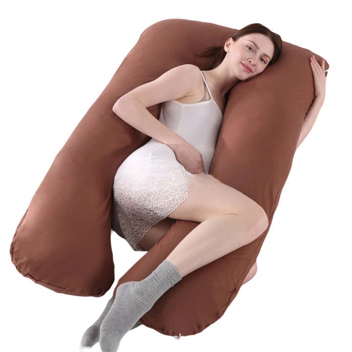 Perna gravide, reglabila, detasabila, bumbac si fleece, U-shape, 15x20cm