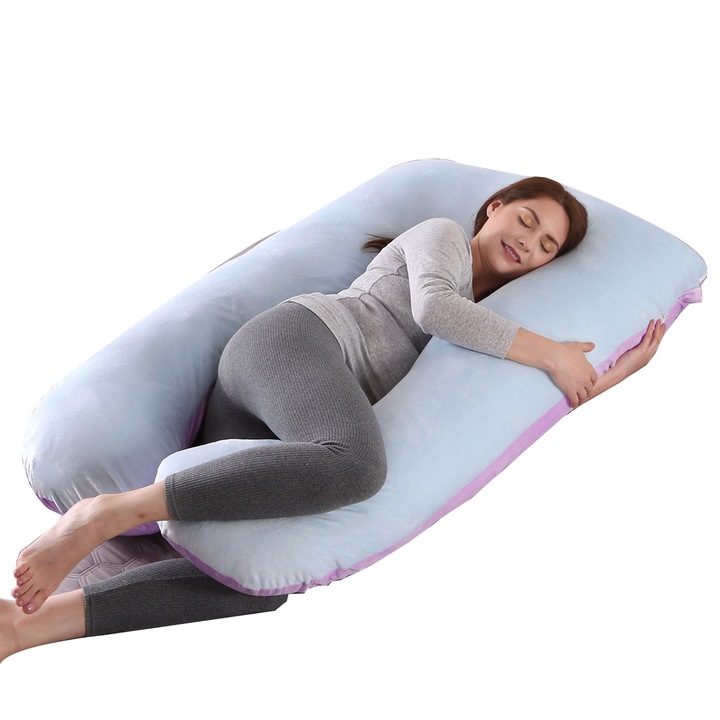Perna gravide, reglabila, detasabila, bumbac si fleece, U-shape, 15x20cm