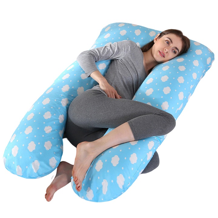 Perna gravide, reglabila, detasabila, bumbac si fleece, U-shape, 15.1x20cm, 1.3kg
