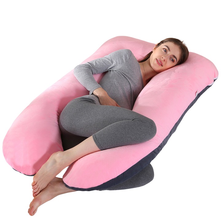 Perna gravide, reglabila, detasabila, bumbac si fleece, U-shape, 15.1x20cm, 1.3kg