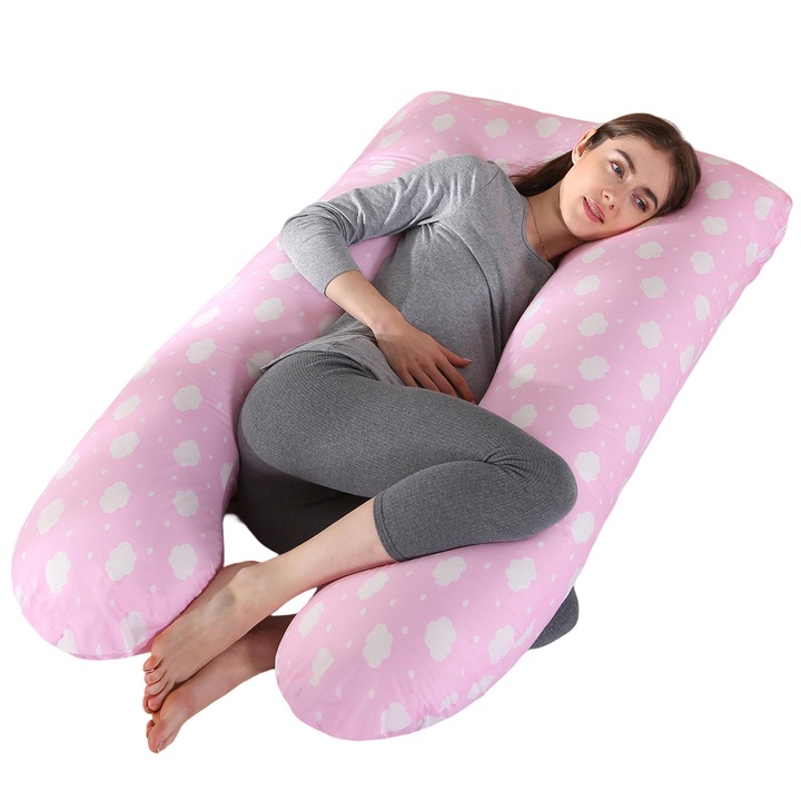 Perna gravide, reglabila, detasabila, bumbac si fleece, U-shape, 15.1x20cm, 1.3kg