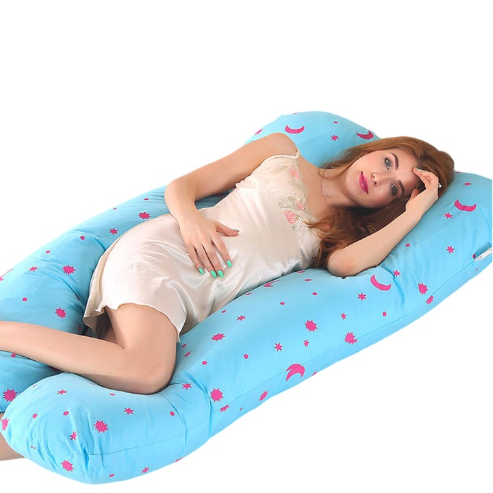 Perna gravide, reglabila, detasabila, bumbac si fleece, U-shape, 15x20cm