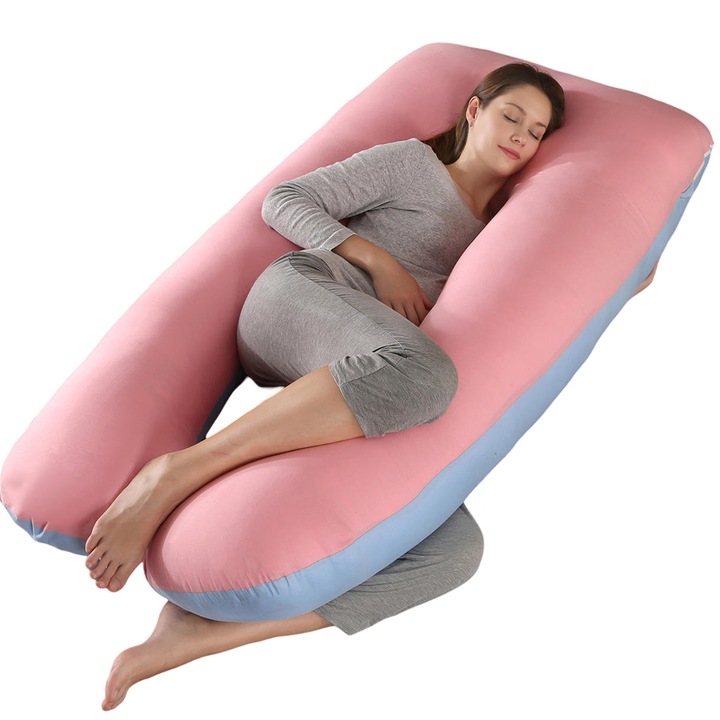 Perna gravide, reglabila, detasabila, bumbac si fleece, U-shape, 15.1x20cm