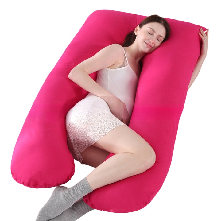 Perna gravide, reglabila, detasabila, bumbac si fleece, U-shape, 15x20cm