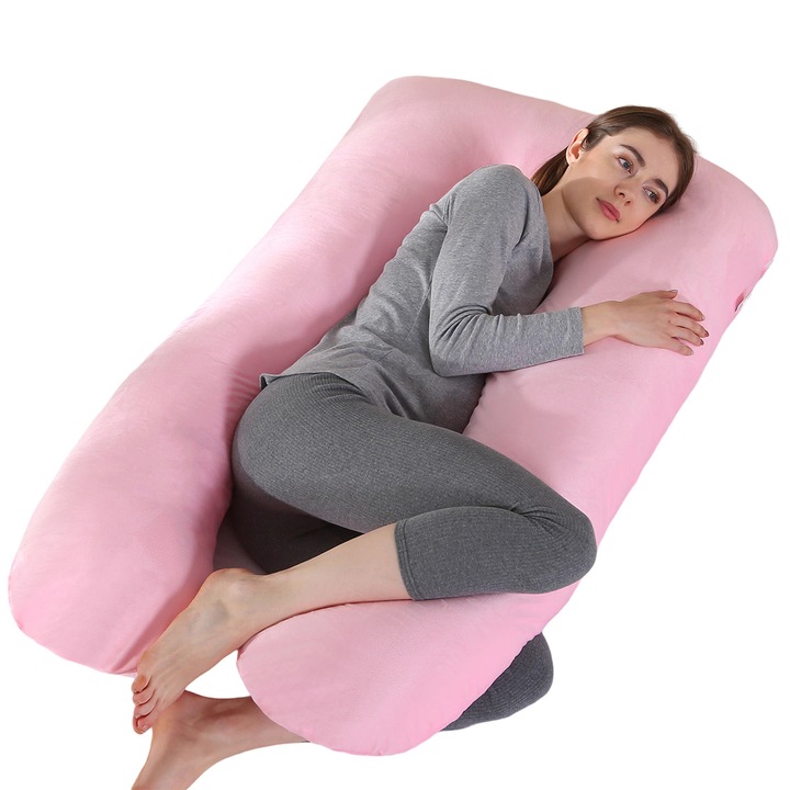Perna gravide, reglabila, detasabila, bumbac si fleece, U-shape, 15.1x20cm, 1.3kg
