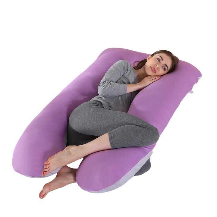 Perna gravide, reglabila, detasabila, bumbac si fleece, U-shape, 15.1x20cm