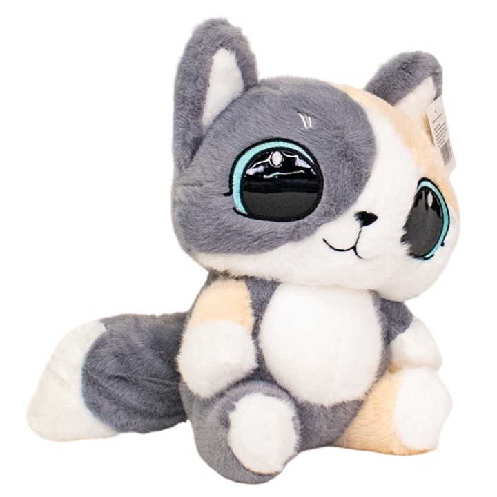 Jucarie de plus pisicuta dragalasa si pufoasa VICTINY ® gri / 28 cm