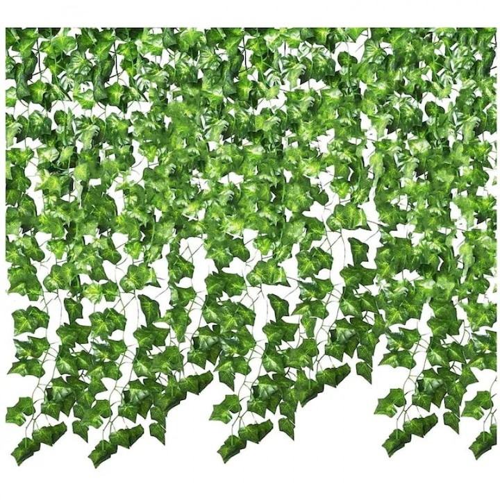 Set 12 Ghirlande Iedera Artificiala Galaxia, Verde, 25.2m, Utilizare Interior/Exterior