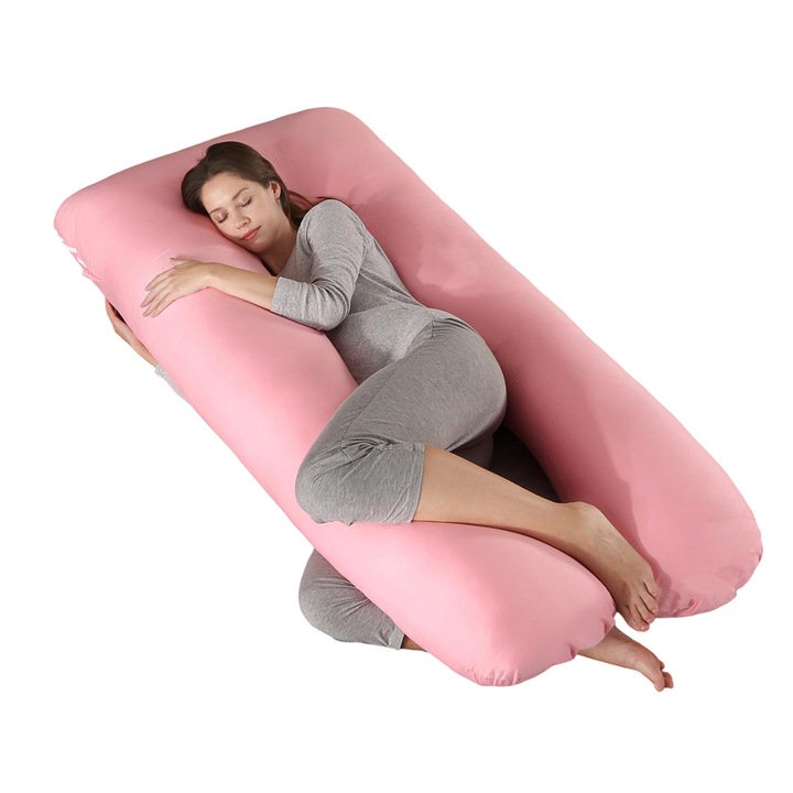 Perna gravide, reglabila, detasabila, bumbac si fleece, U-shape, 15.1x20cm