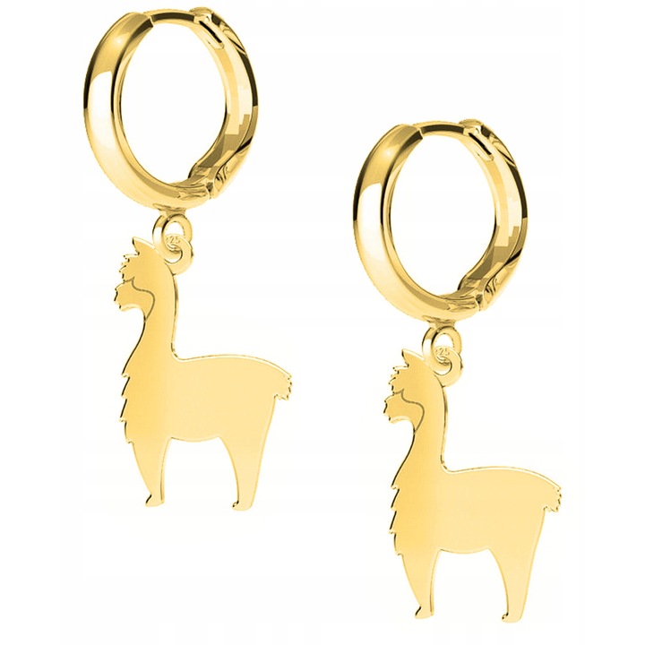 Cercei, Larezo, Alpaca, Argint 925, Aurit 24 Karate, Motiv Animale, Inaltimea Pandantivului 1.9 cm, Pentru Femei, Cutie Premium Pentru Bijuterii In Ambalaj Cadou, Argintiu