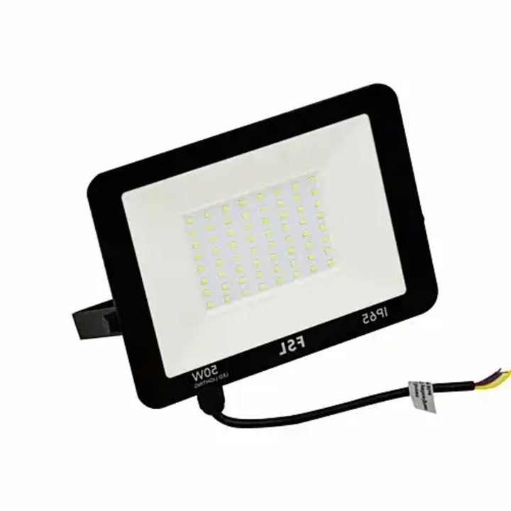 Proiector LED, negru, 50W, lumina rece, 6500k, aluminiu, IP65, 220-240V, 215x189x37mm, LED CONCEPT