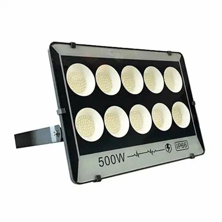 Proiector LED, negru, 500W, lumina rece, 6500k, aluminiu, IP66, 220-240V, 440x300x40mm, LED CONCEPT