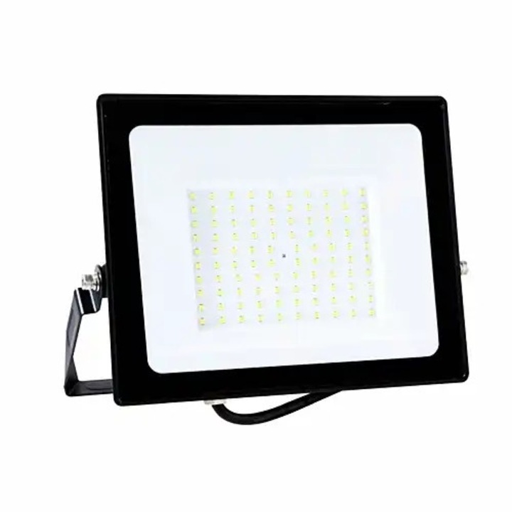 Proiector LED, negru, 100W, lumina rece, 6500k, metal, IP65, 220-240V, 254x271x33mm, LED CONCEPT