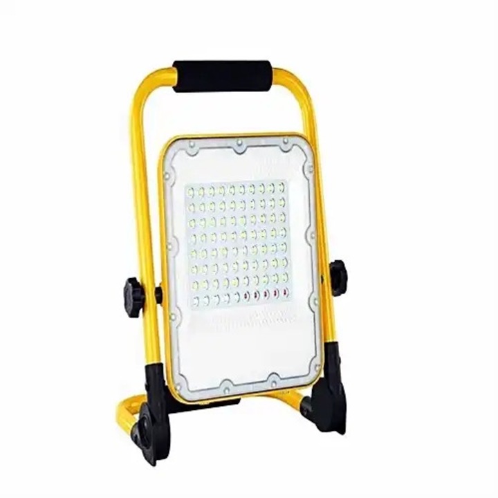 Proiector LED cu acumulator si stroboscop lumina de avertizare, 3.7V, 10Ah, galben, 50W, LED CONCEPT