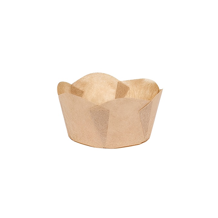 Set 190 bucati, chesa tulip copt, hartie crem, rezistenta la grasimi, termorezistenta, 65g, 4,8x3cm