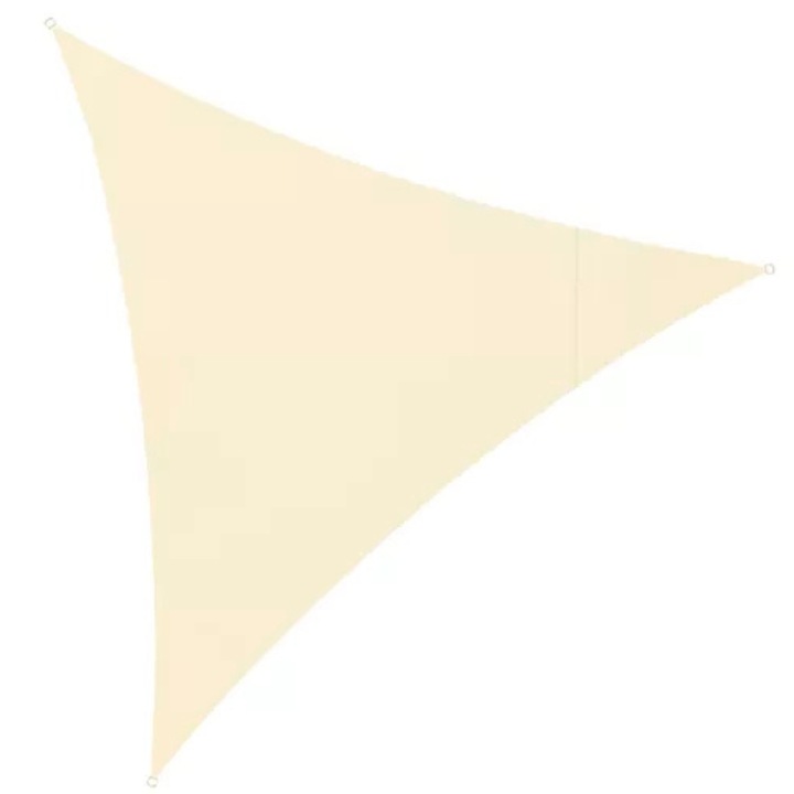 Copertina triunghiulară impermeabilă VarioShop, densitate 120g/mp, 4x4m, Crem