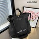 Geanta tote din panza, neagra, 44x38x14cm, pentru umar si crossbody