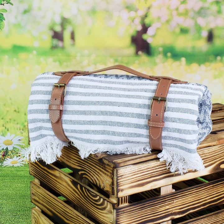 Patura de bumbac, patura de picnic, patura de plaja, covoras, patura de interior si exterior 170x210 II