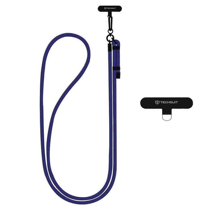 Snur pentru Telefon, Carabina, Nailon Impletit, Durabil, Ajustabil, Universal - Techsuit Rope Crossbody Strap (RCS1-78) - Deep Space