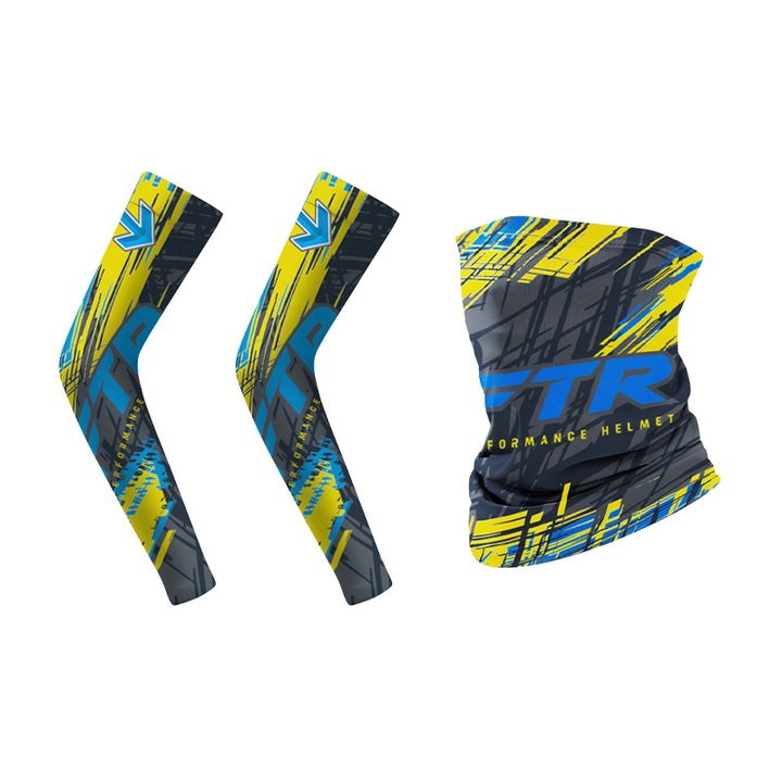 Комплект от 2 ръкава и шал за лице, UV защита, многоцветни, полиестер