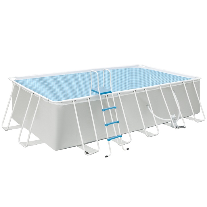 Föld feletti medence, szűrőszivattyúval, 580x310x122cm, kék, 1000D PVC, komplett szett