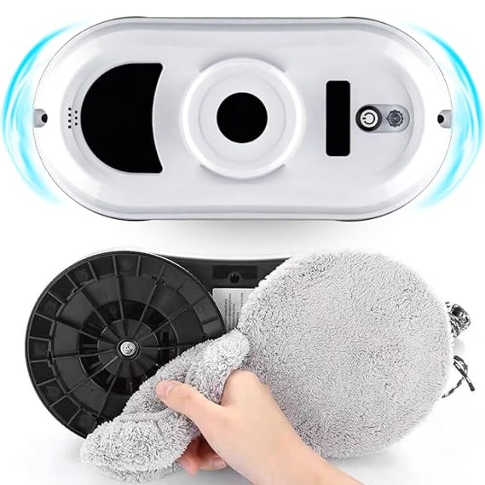 Robot autonom curatare geamuri, Sistem de Backup, Identificare Obstacole si Margine, Telecomanda, Alb