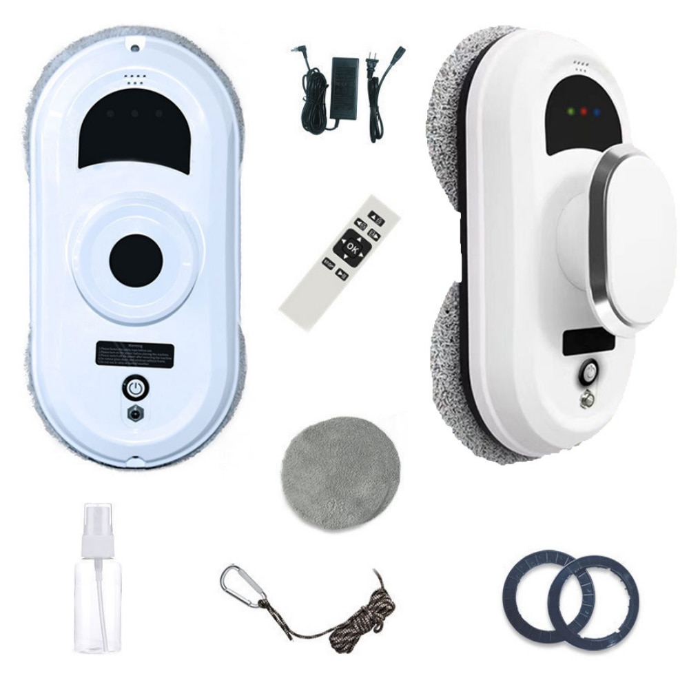 Robot autonom curatare geamuri, Sistem de Backup, Identificare Obstacole si Margine, Telecomanda, Alb