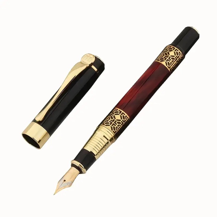 Stilou elegant gravat din metal Iimitatie lemn rosu