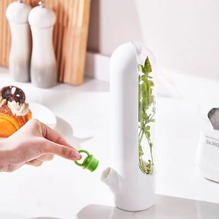 Recipient pentru depozitarea ierburilor proaspete, menta, legume pentru frigider si alte produse, 25x6.5cm [4]