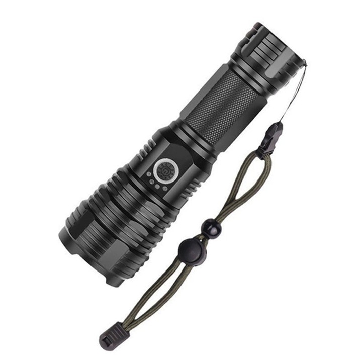 Тактически LED фенер, JESWO®, IPX4, 1000LM, 5 режима, 150 M, USB презареждаем, алуминий