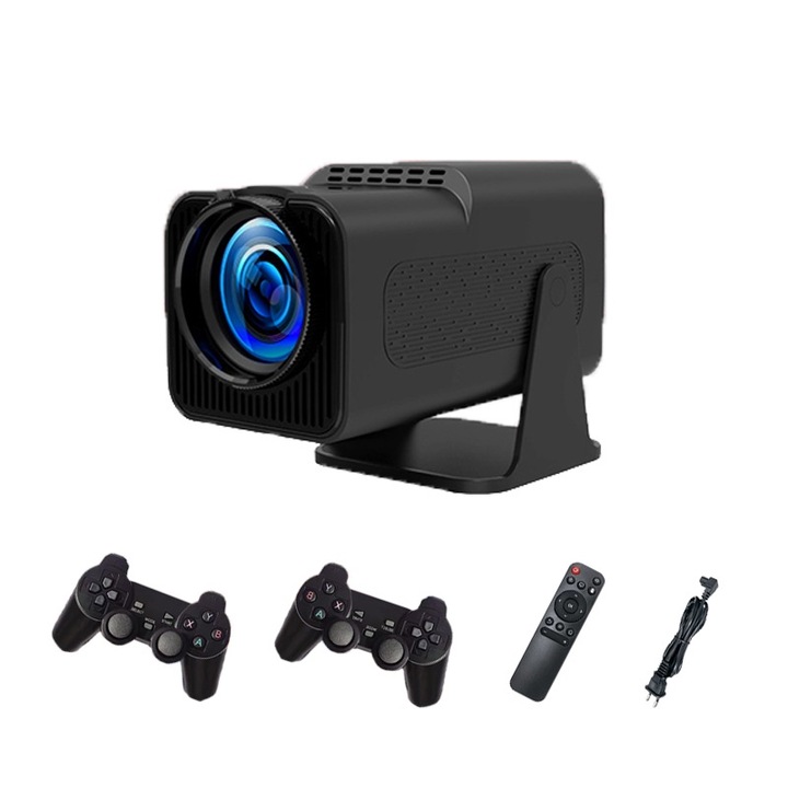 4K видео проектор JESWO, 300 ANSI, Android 11, WiFi6, Bluetooth 5.0, черен, 22,2x10,5x10,5 см, пълен комплект