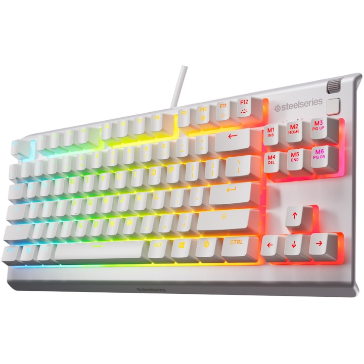 Mechanikus gaming billentyűzet SteelSeries Apex 3 TKL, US, fehér