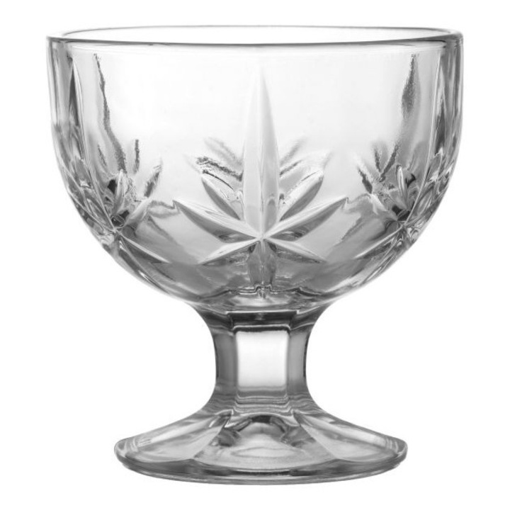 Set 6 Cupe cu Picior din Sticla pentru Inghetata/ salata de fructe, 300 ml