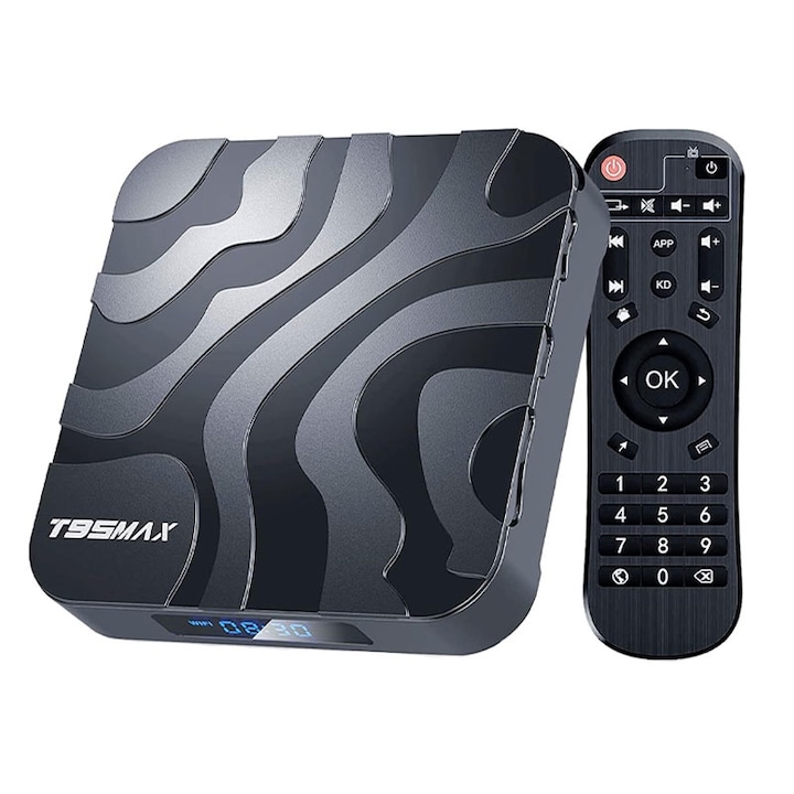 Mediaplayer, Mini PC TV Box, Rqiurpn, Android 12, 4GB RAM, 32GB ROM, 6K, Dual WiFi 2.4G/5G, Bluetooth 4.0, Negru