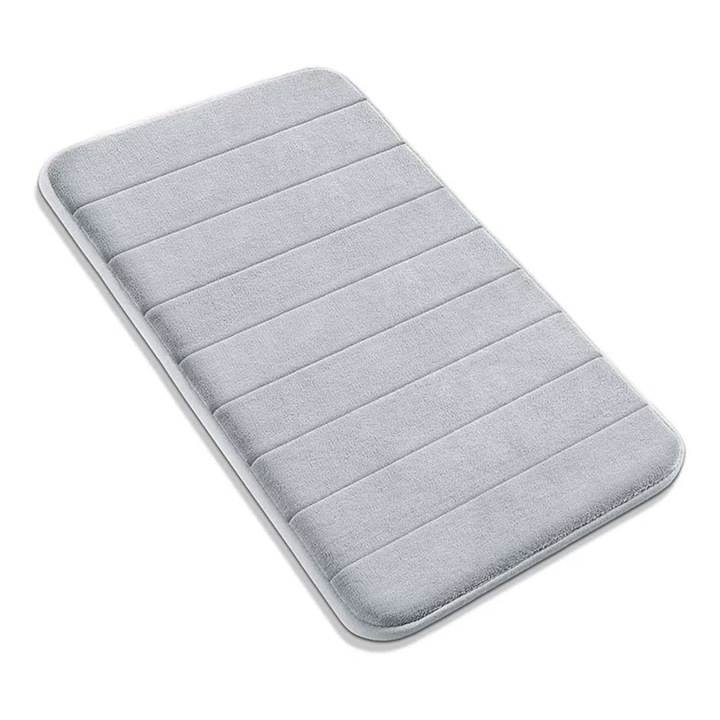 Fürdőszobaszőnyeg, General, csúszásgátló, szürke, 40x60cm