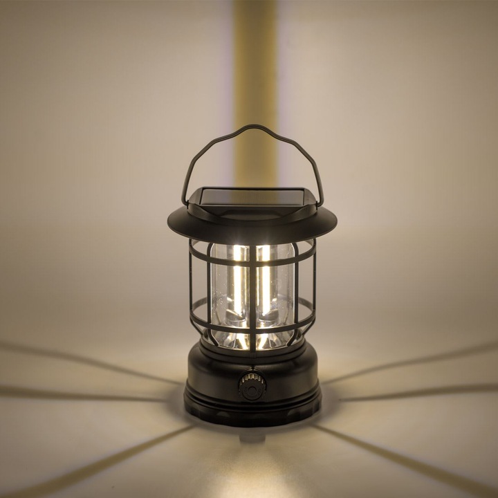 Solar Lantern újratölthető USB 1200mAh Ø9,5x14,5cm