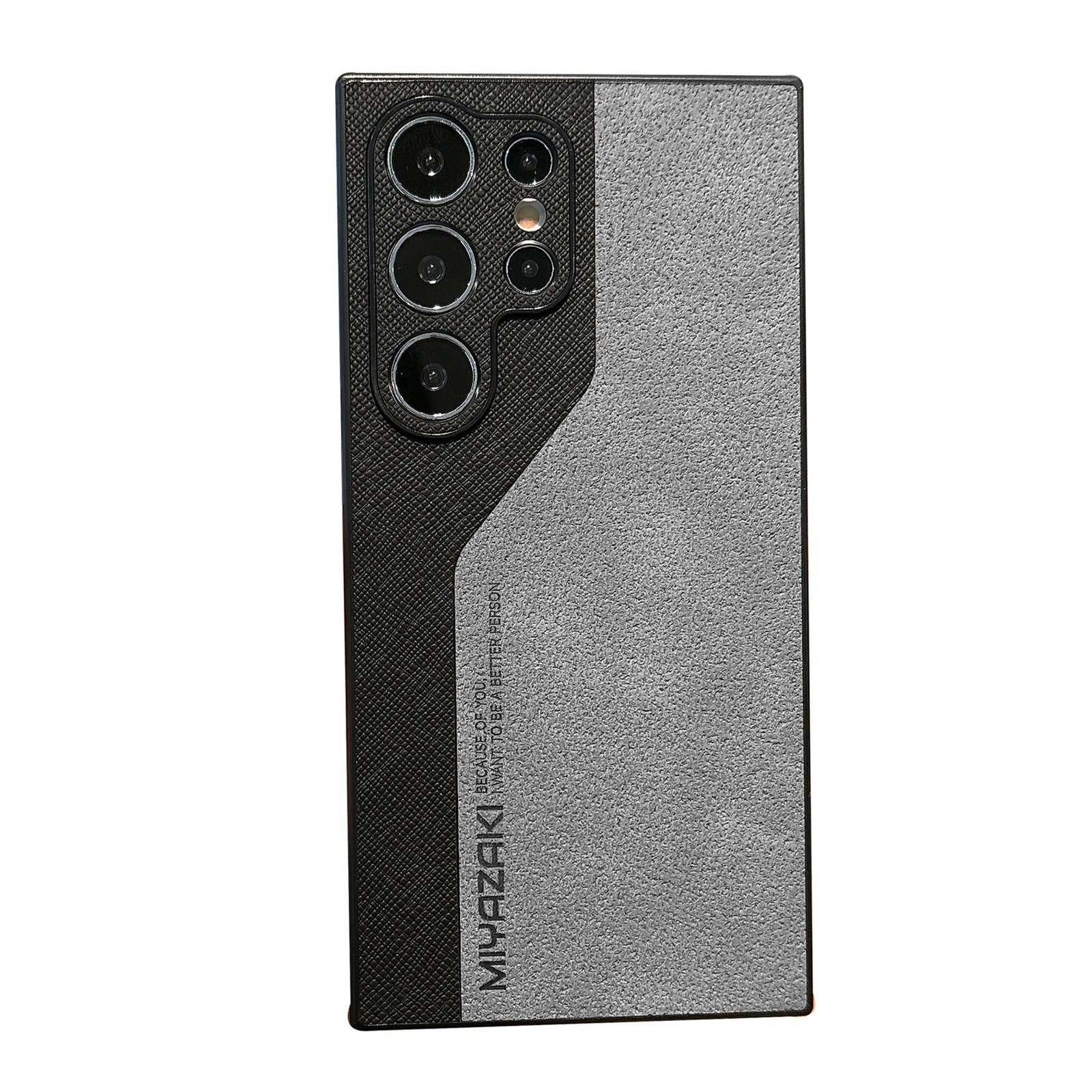 Husa telefon, TREXORA, pentru Samsung S25 Ultra, piele sablata, design minimalist, protectie completa, gri