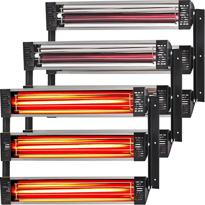 Stralucitoare cu Infrarosu pentru uscare lac, Model 3x, Putere 3kW, Lampa Tip Heizstrahler, Pachet 3 Stralucitoare