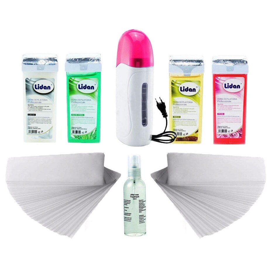 Set Epilare No141 cu Ceara Epilat Roll-on - EVO Incalzitor Ceara Roz