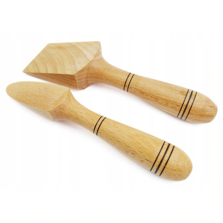 Spatule Pentru Cositorirea Caroseriei, Set, 2 DiMensiuni, Impregnare, Din Lemn Lacuit, LungiMea Celei mici 20 cm, LungiMea Celei Mari 20, 7 cm