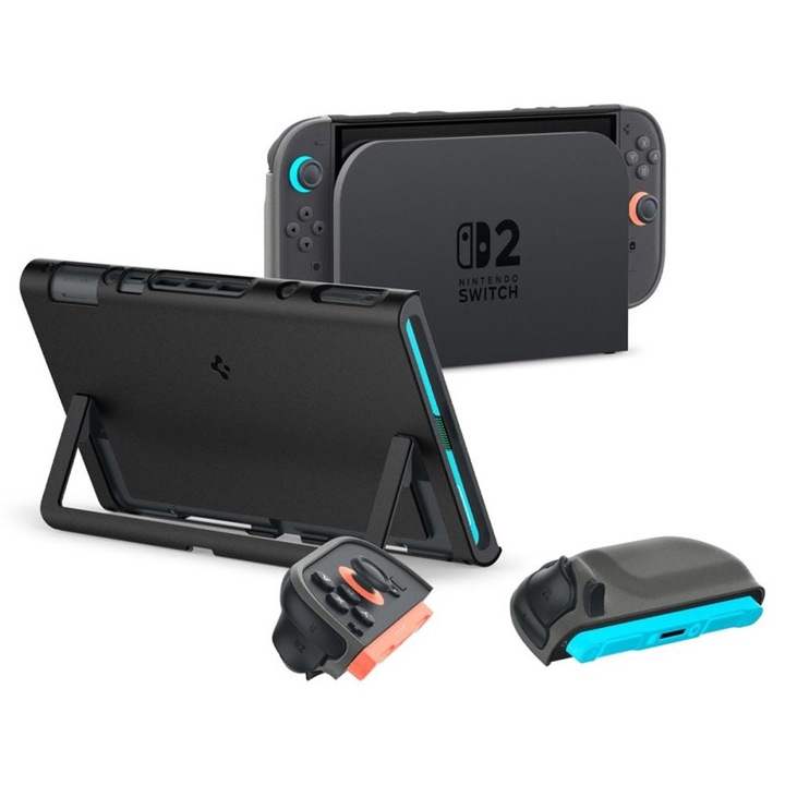 Spigen Nano Pop védőtok Nintendo Switch 2-höz, Black Sesame, PC anyag, modern dizájn